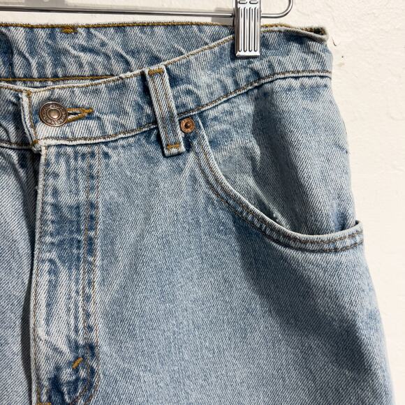 Levi Jeans Denim Mens Sz 30 560 Button Fly Light Wash Vintage Raw Hem - Picture 5 of 10